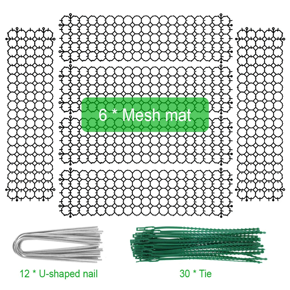 6/10pcs Cat Scat Mats – Anti-Cat & Dog Repellent Deterrent with Pet Prickle Strips and 12 U-Shaped Ground Nails