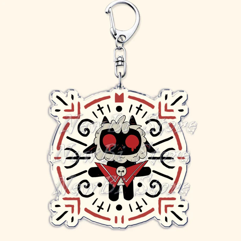 Funny Dark Video Game Sheep Keychain – Cute Lamb & Goat Bag Accessory Gamer Gift