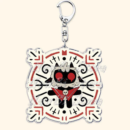 Funny Dark Video Game Sheep Keychain – Cute Lamb & Goat Bag Accessory Gamer Gift