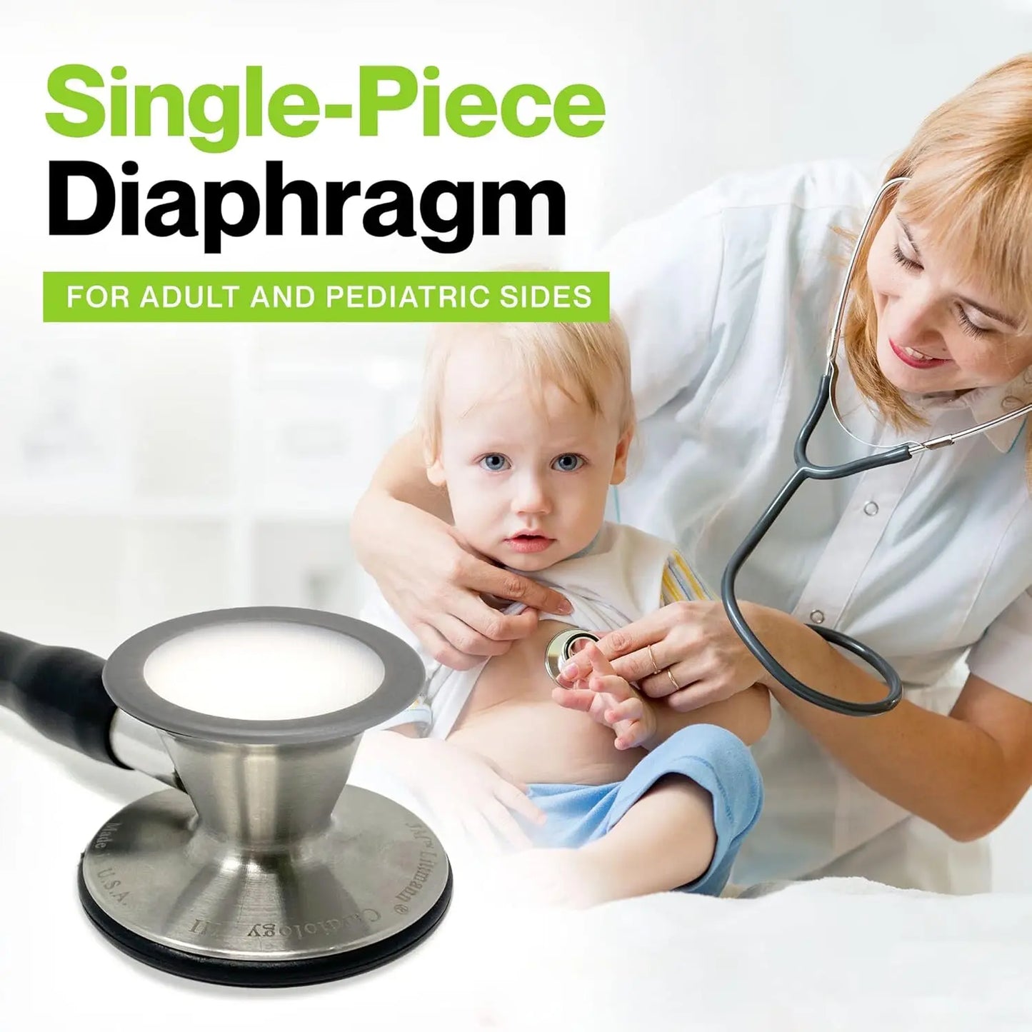 Stethoscope Replacement Kit – Eartips, Tunable Diaphragm & Rim Assembly for Littmann Classic III & Cardi 40016