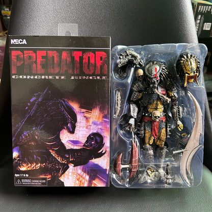NECA Predator Clan Leader Action Figure — Deluxe Concrete Jungle Alien Warrior Model Toy & Desk Decor Gift