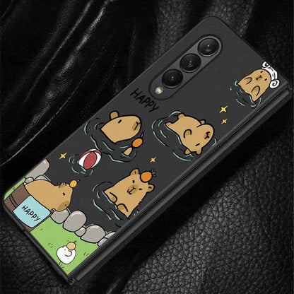 Cute Capybara Case for Samsung Galaxy Z Fold 6/5/4/3 5G – Funny Bumper Shockproof Cover