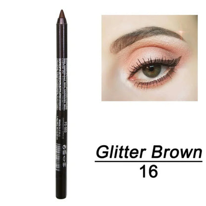 14-Color Waterproof Eyeliner Pencil – Long-Lasting Smokey Punk Style High-Pigment Shimmer Eyeshadow Stick