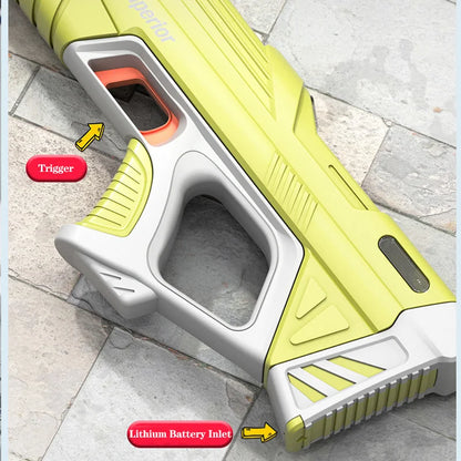 43cm Full Electric Automatic Water Gun – Portable Summer Beach Toy for Boys, Outdoor Fight Game