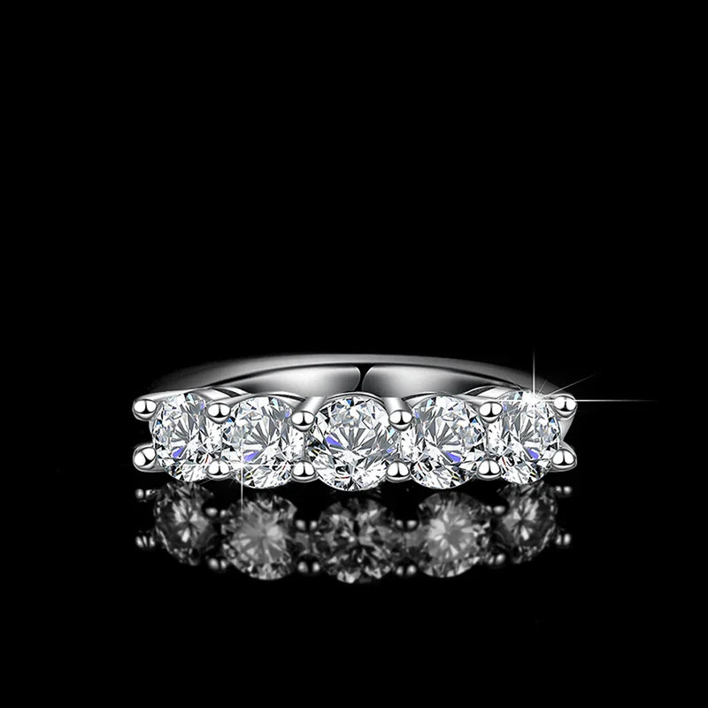 100% Pass Diamond Tester Pen & Moissanite Ring – Matching 925 Sterling Silver Wedding Band for Women