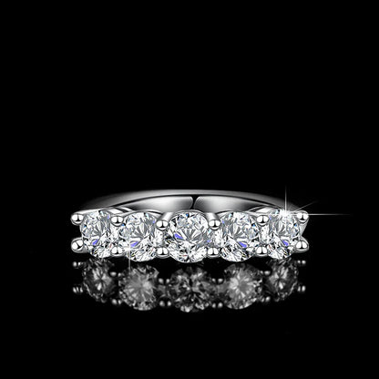 100% Pass Diamond Tester Pen & Moissanite Ring – Matching 925 Sterling Silver Wedding Band for Women