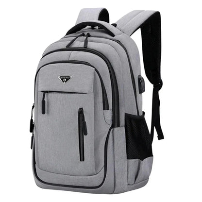 Large Capacity Oxford Backpack - 15.6” Laptop Bag for Men and Teens, Black Solid High School and College Student Backpack