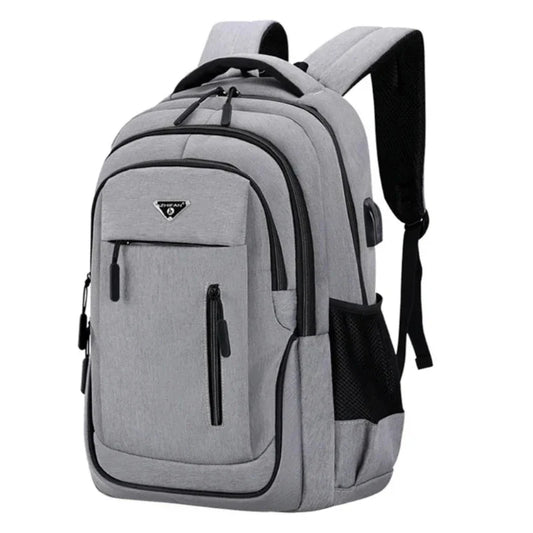 Large Capacity Oxford Backpack - 15.6” Laptop Bag for Men and Teens, Black Solid High School and College Student Backpack