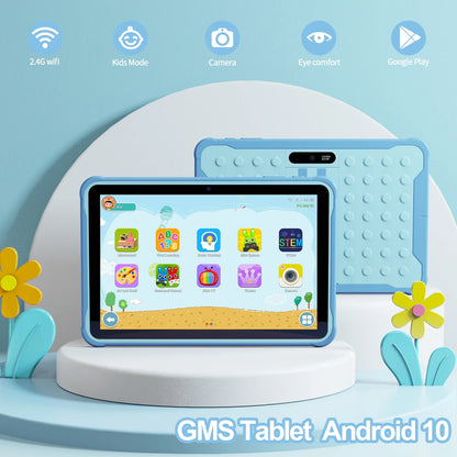 Pritom 10" Kids Tablet – Android 13 Go, Quad-Core, 2GB RAM 64GB ROM, YouTube, WiFi with Protective Case