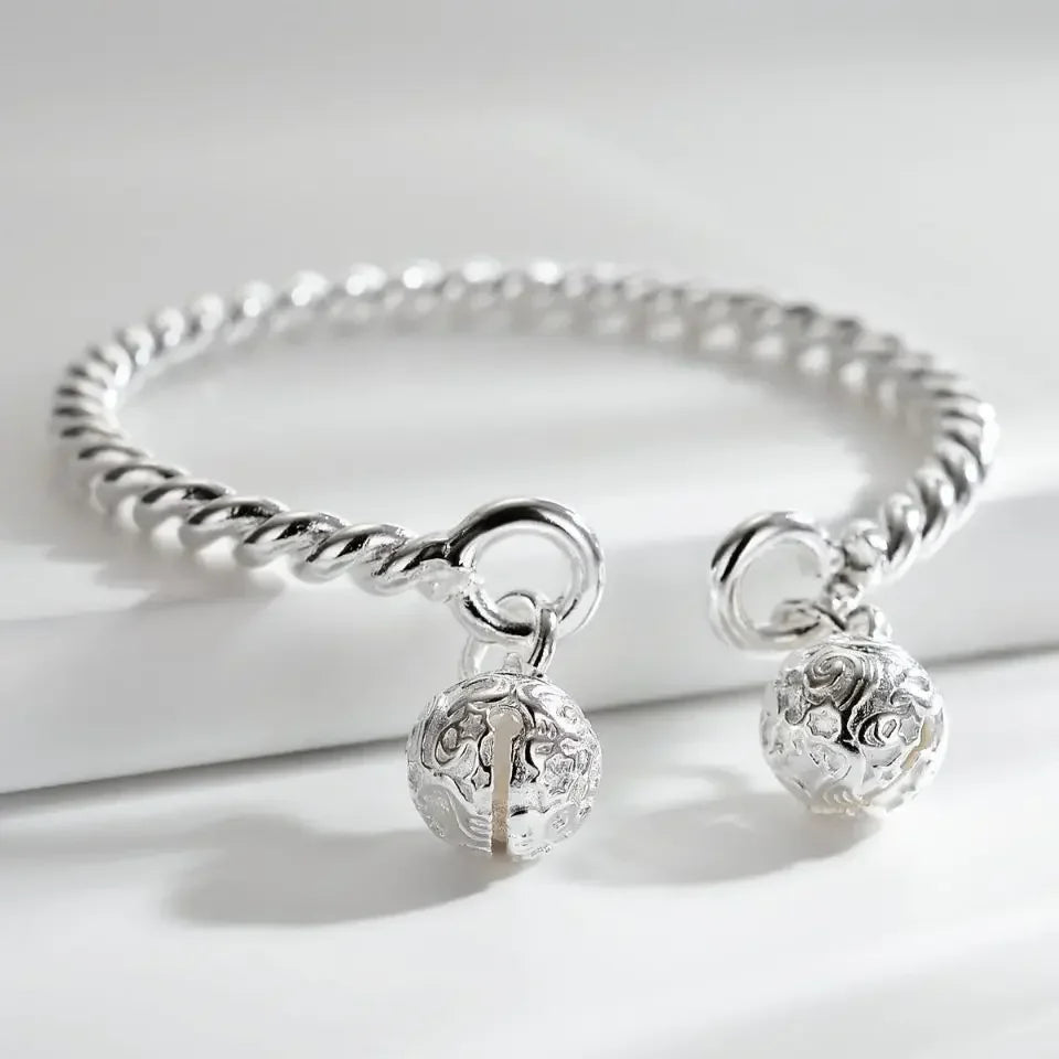 Women’s 925 Sterling Silver Open Cuff Bangle – Adjustable Charm Bracelet for Wedding Party Fashion Jewelry