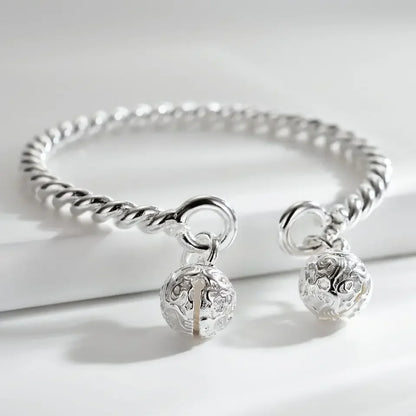 Women’s 925 Sterling Silver Open Cuff Bangle – Adjustable Charm Bracelet for Wedding Party Fashion Jewelry