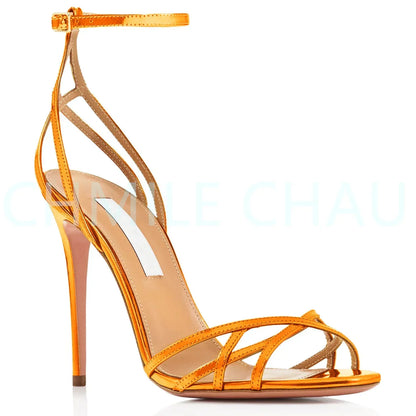 Women’s Stiletto High Heel Ankle Strap Sandals – Sexy Evening Dress Shoes 1-CHC-27