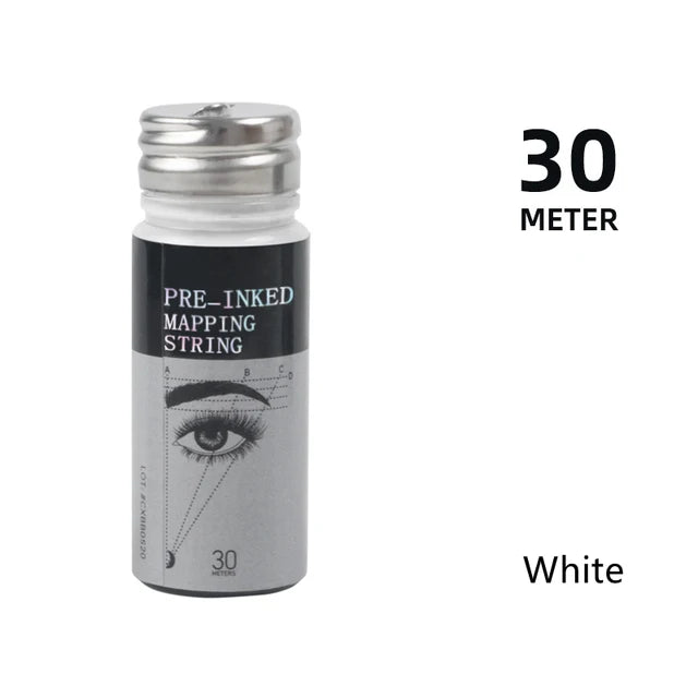 30m Pre-Inked Eyebrow Mapping String — Microblading & Semi-Permanent Makeup Positioning & Measurement Tattoo Tool