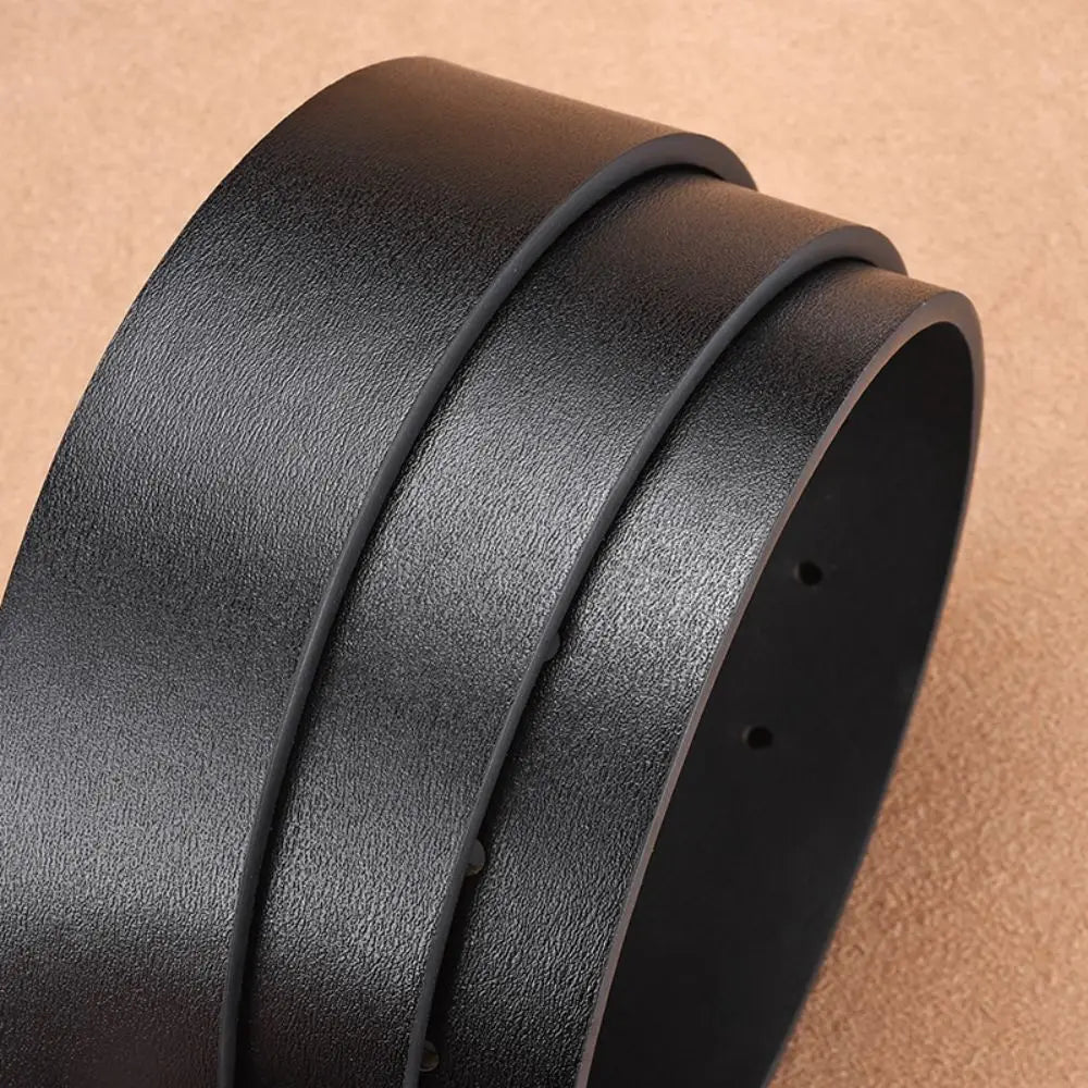 Genuine Leather Men's Belt – High-Quality Buckle, Cowskin Casual & Business Waistband, Cowboy Fashion 2024 New
