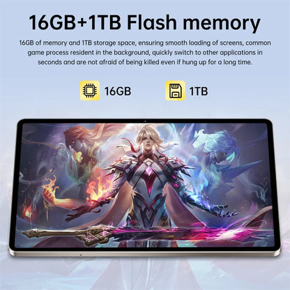 2026 Pad 7s Pro 10.1" Android Tablet – 16GB+1TB, 10000mAh, 5G WiFi Dual SIM, Global Version Kids PC