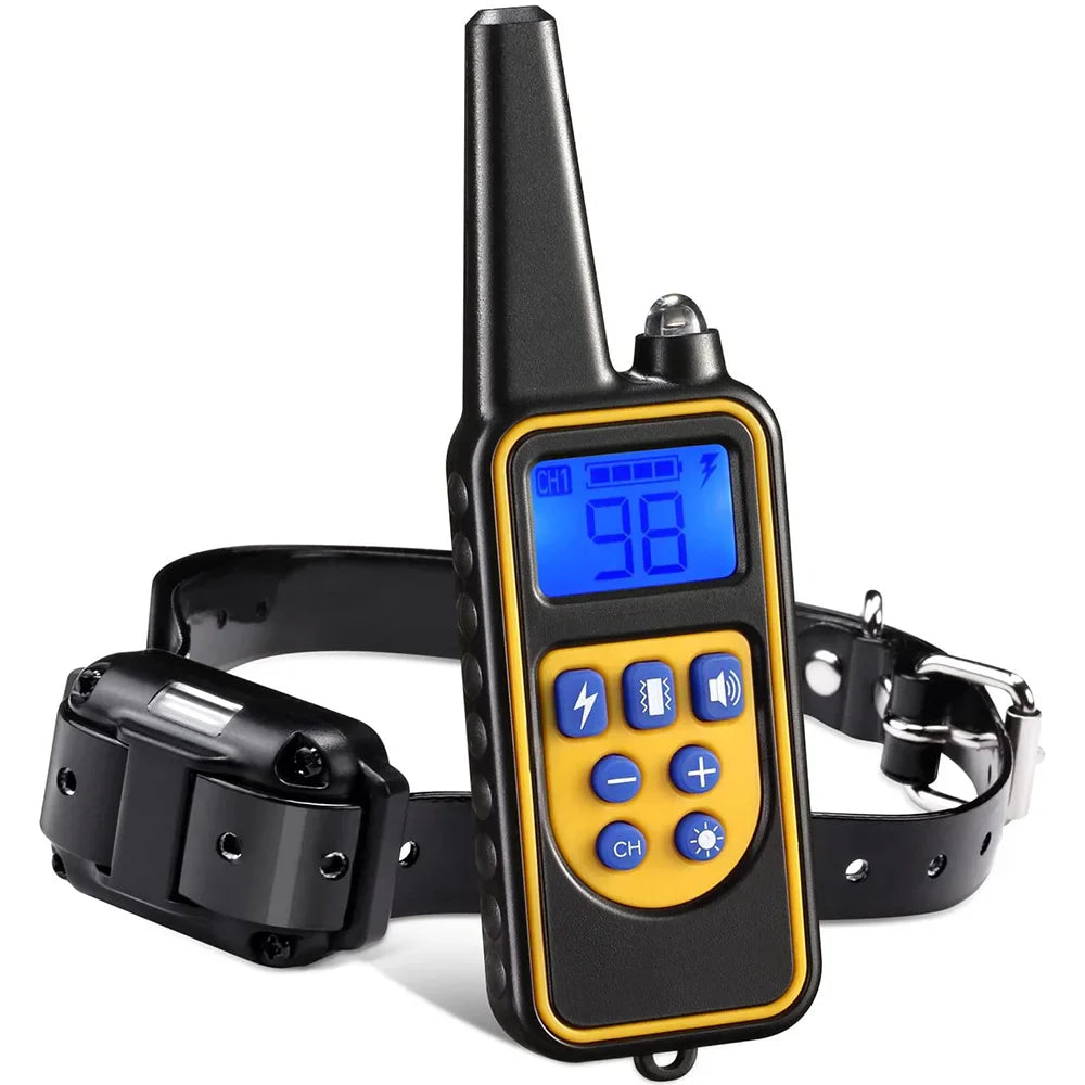 Rechargeable Electric Dog Training Collar with Detachable Anti-Bark Control, Vibration Training & Clicker for All Dog Breeds