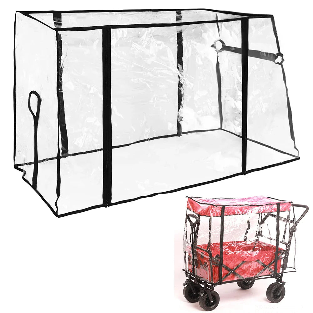 Waterproof PVC Rain Cover for Camping Trolley Folding Garden Picnic Wagon Stroller 91x51x74cm