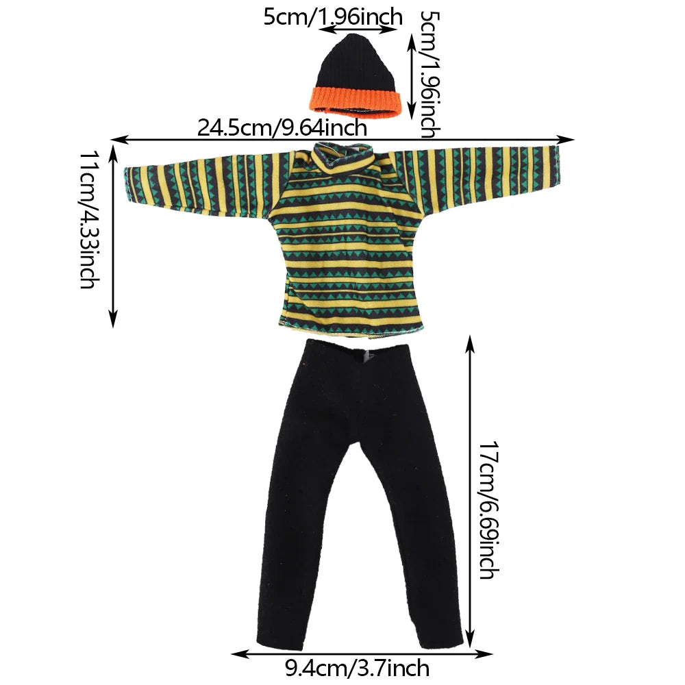 30cm Ken Doll Clothes – Pop Suit Top & Pants Outfit for Boys, Holiday Gift Doll Accessories