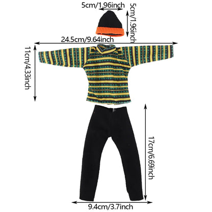 30cm Ken Doll Clothes – Pop Suit Top & Pants Outfit for Boys, Holiday Gift Doll Accessories