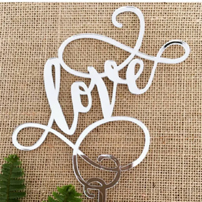 Big Red Love Cake Topper – Acrylic Wedding & Engagement Party Decoration, Valentine’s Day Love Cake Topper