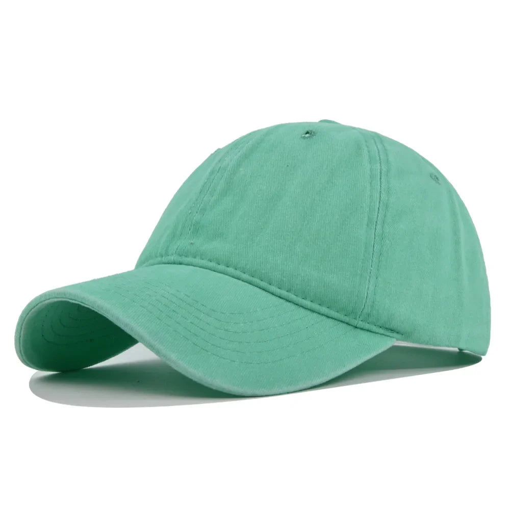 Baseball Snapback Cap – Pure Color Cowboy Hat, Water-Washed Hip Hop Fitted Cap for Men & Women, Spring & Autumn