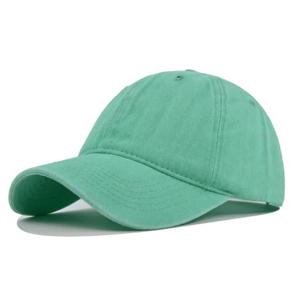 Baseball Snapback Cap – Pure Color Cowboy Hat, Water-Washed Hip Hop Fitted Cap for Men & Women, Spring & Autumn