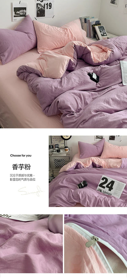Bedding Comforter Set – Duvet Cover & Bed Sheets with Pillowcases for Queen/King Bed, Edredones de Cama