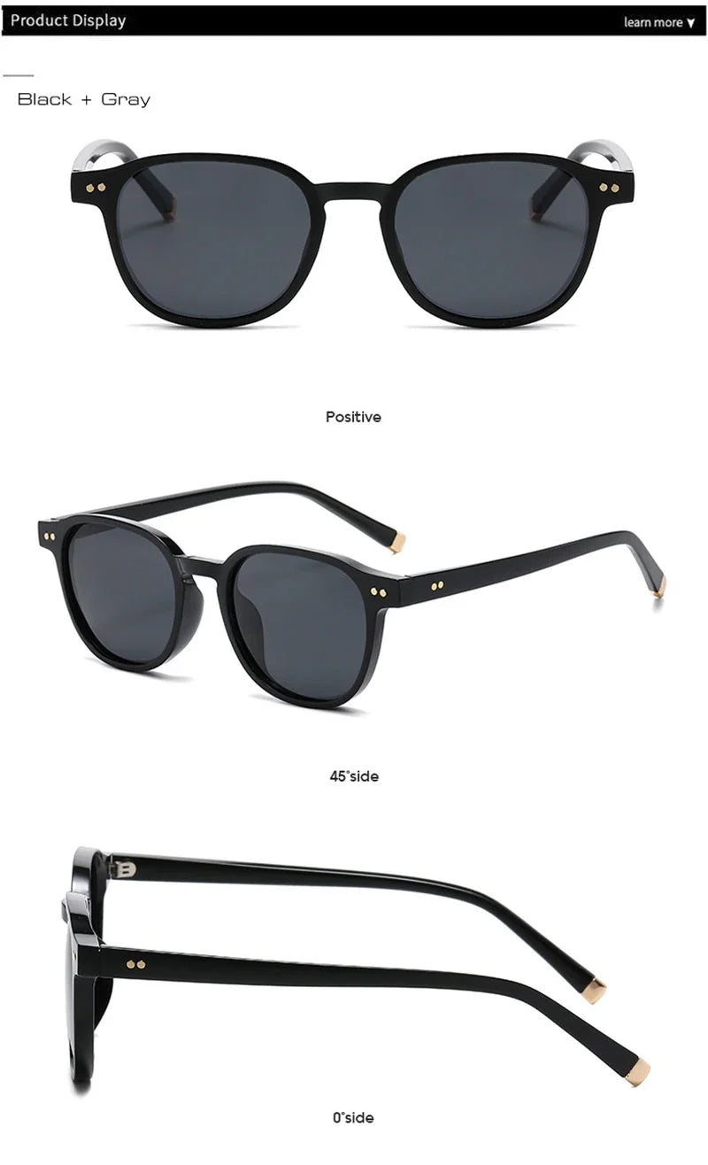 SHAUNA Retro Square Polarized Sunglasses — Fashion Rivet-Decorated Shades for Women & Men, UV400 Driving Sun Glasses