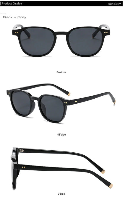 SHAUNA Retro Square Polarized Sunglasses — Fashion Rivet-Decorated Shades for Women & Men, UV400 Driving Sun Glasses