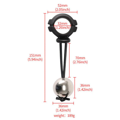 BDSM Male Penis Ring & Extender — Weight-Bearing Stretcher, Enlargement Device with Ball & Semen Lock, Adult Sex Toy for Men
