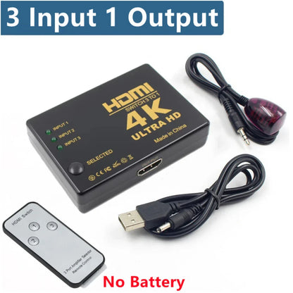 5x1 HDMI Switch 4K – 5 Input 1 Output Video Switcher with IR Remote for Xbox, PS4, PC, Laptop & HDTV