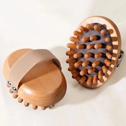 Wooden Anti-Cellulite Body Brush – Spa Air Cushion Massage Comb for Scalp & Essential Oil Therapy