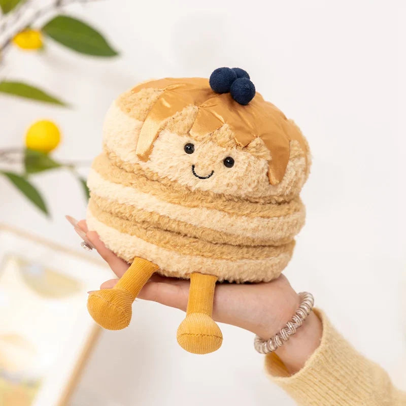 Cute Dessert Plush Toys – Soft Cake, Waffle, Pancake, Macaron, Éclair Stuffed Dolls for Kids Gift & Home Decor