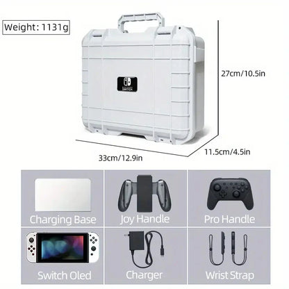 Explosion-Proof Hard EVA Suitcase for Nintendo Switch OLED - Waterproof Storage Bag with Shoulder Strap