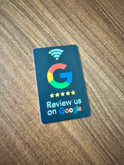 NFC215 Programmable Google Review Acrylic Stickers – 13.56MHz Waterproof NFC Station Table Stand Card
