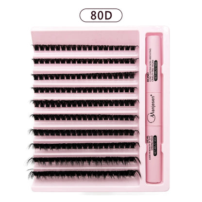 200 PCS Eyelash Clusters Kit – Lash Bond & Seal, DIY Lash Extension Tools & Glue Accessories
