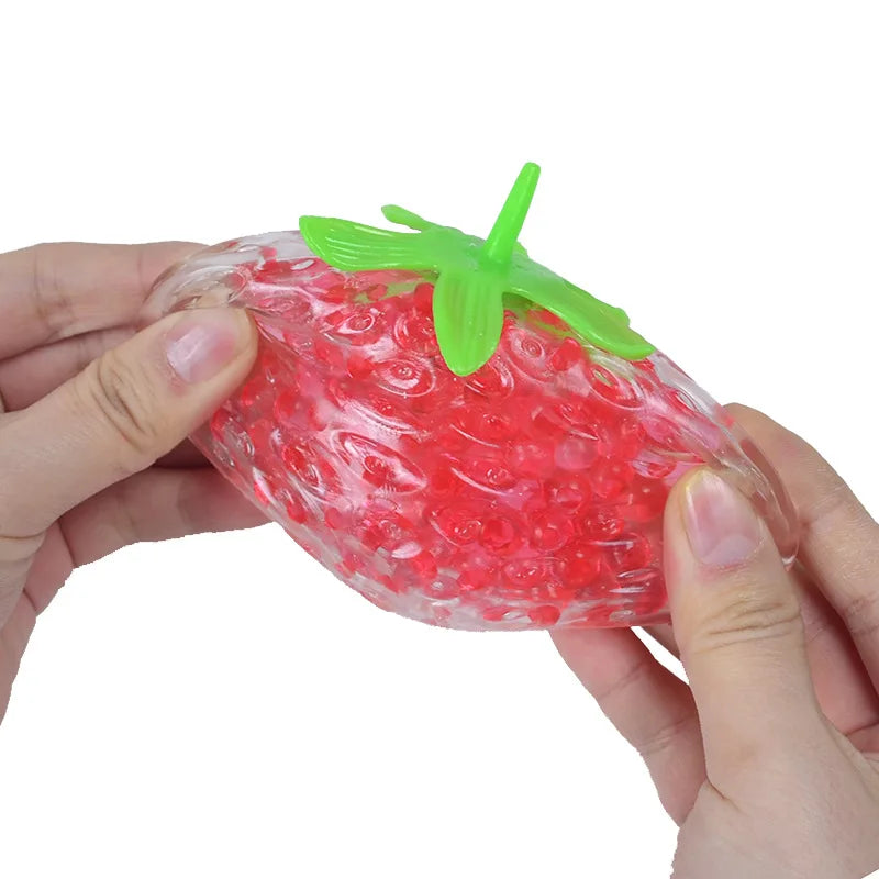 Strawberry Squishy Stress Ball – Sensory Fidget Toy for Kids & Adults, Anxiety Relief Squeeze Dough Ball