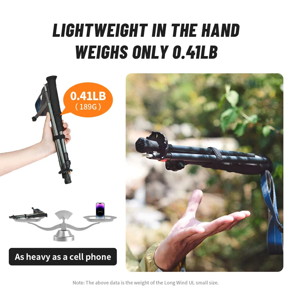 Naturehike Lightweight Trekking Poles – Carbon Fiber & Aluminum Alloy Folding Walking Sticks for Hiking & Climbing
