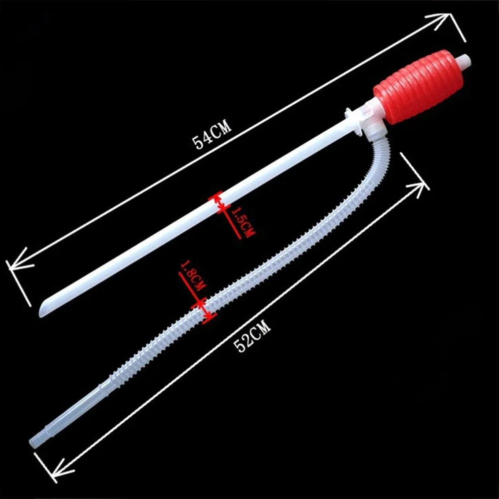Manual Fuel Pump for Car & Truck - Gasoline, Diesel Transfer Siphon Pump with Funnel & Suction Cup