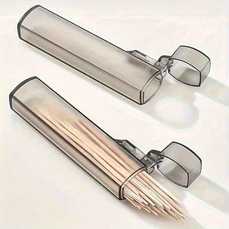Portable Clear Toothpick Holder Case – Travel-Friendly Plastic Toothpick Storage for Kitchen & Restaurant Use