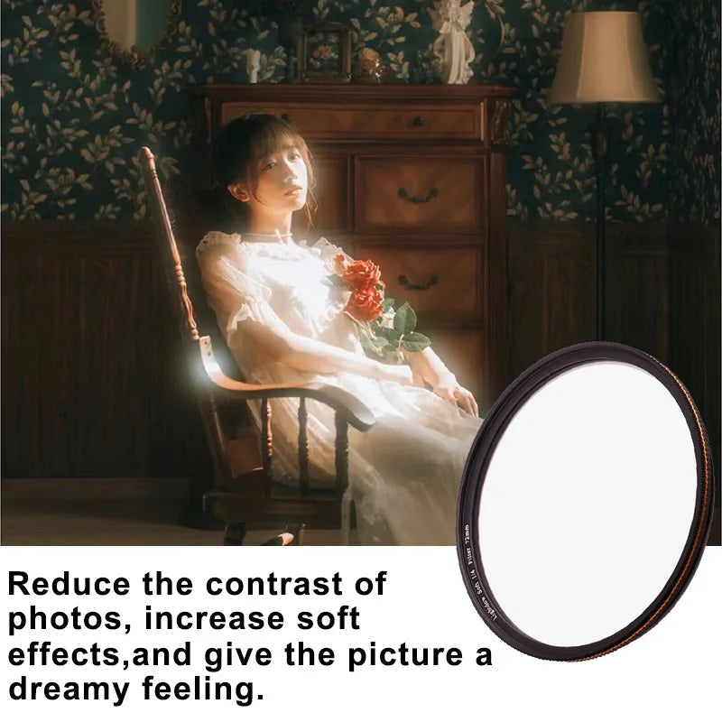 Lightdow Soft White Lens Filter in Sizes 49mm 52mm 55mm 58mm 62mm 67mm 72mm 77mm 82mm for Canon, Nikon, Sony Cameras