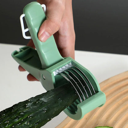 Stainless Steel Vegetable & Fruit Slicer – Multifunction Kitchen Tool | Manual Salad Cutter, Durable Kitchen Accessories for Easy Food Prep