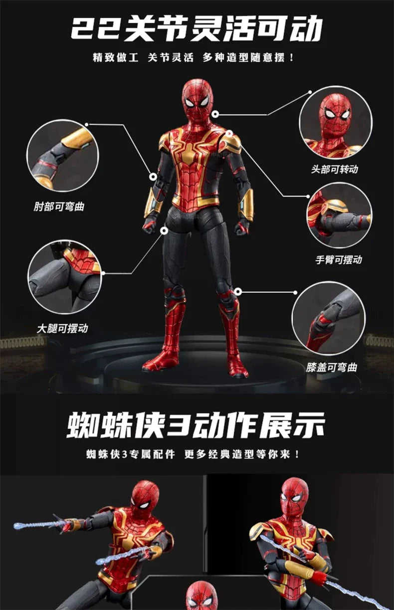 ZD Toys Spider-Man No Way Home 1/10 Action Figure – Peter Parker Gold Black Red Marvel Legends Collectible Toy