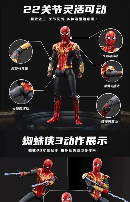 ZD Toys Spider-Man No Way Home 1/10 Action Figure – Peter Parker Gold Black Red Marvel Legends Collectible Toy