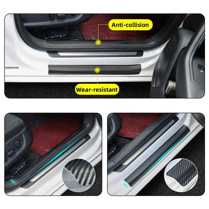 Nano Carbon Fiber Car Door Sill Protector Sticker: Anti-Scratch DIY Paste Strip for Auto Side Mirror Protection Tape Film