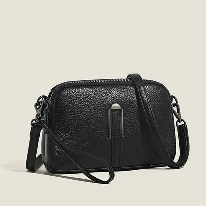 Luxury Genuine Leather Women's Crossbody Bag – Solid Color Shoulder Bag, Clutch & Messenger Purse