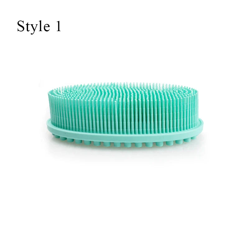 Exfoliating Silicone Bristle Sponge – Dead Skin Scrubber & Scalp Massager Bath Brush