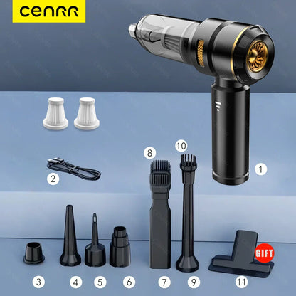 CENRR 998000PA Wireless Car Vacuum Cleaner – Powerful Portable Handheld Auto Cleaning Tool & Car Accessory