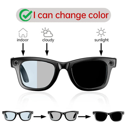 LIGE Smart Glasses — AI Camera Sunglasses with BT Call, Music, Touch Control, Voice Assistant, Video & Sound Recording, WiFi Transmission