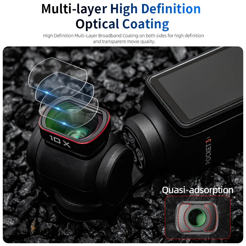 STARTRC 10X Macro Lens for DJI Osmo Pocket 3 – Magnetic HD Optical Glass Camera Filter Accessory
